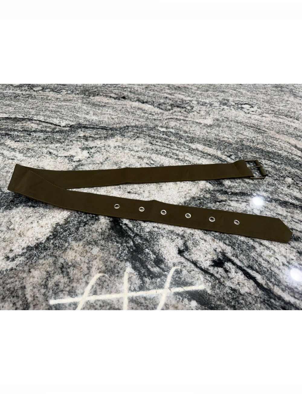 NWOT Olive Green Canvas Belt with Metal Eyelets S